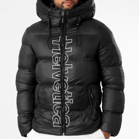 Helvetica - Piumino con cappuccio Silver 2 Nero