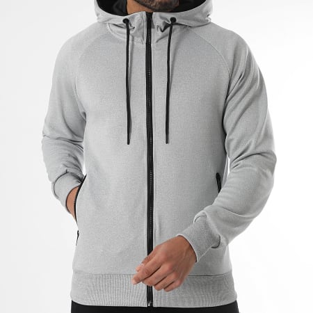 LBO Sweat Zippé Capuche 0255 Gris Chiné