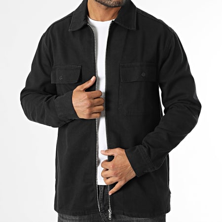 Only And Sons - Veste Zippée Team Heavy Twill Noir