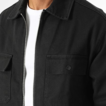 Only And Sons - Veste Zippée Team Heavy Twill Noir