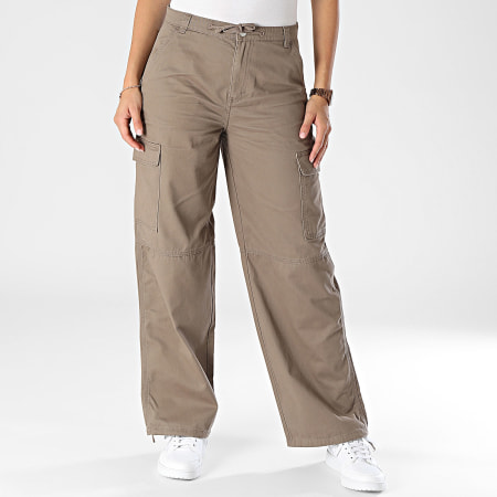 Only - Pantalon Cargo Loose Fit Femme Valerie Marron Clair