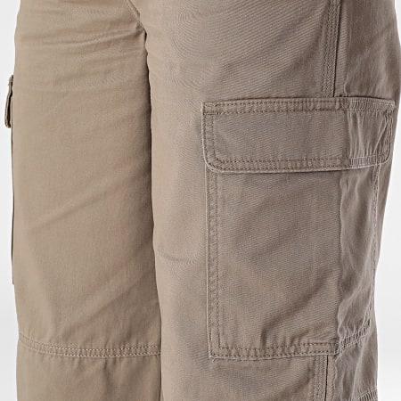 Only - Pantalon Cargo Loose Fit Femme Valerie Marron Clair