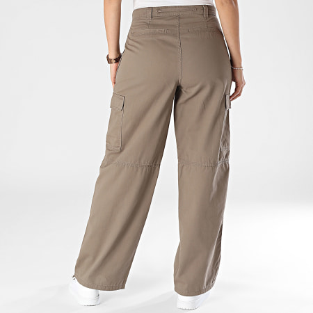 Only - Pantalon Cargo Loose Fit Femme Valerie Marron Clair