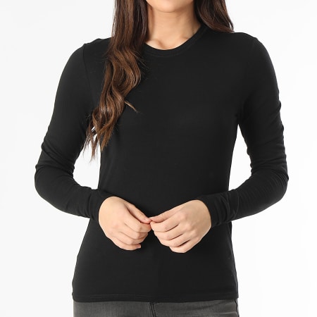 Only - Tee Shirt Manches Longues Femme Suma Woolblend Noir