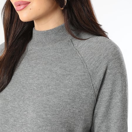 Only - Robe Pull Femme Amore Gris Chiné