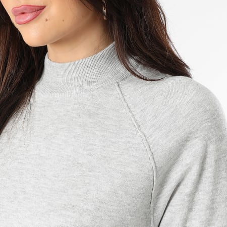 Only - Robe Pull Femme Amore Gris Clair Chiné