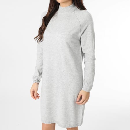 Only - Robe Pull Femme Amore Gris Clair Chiné