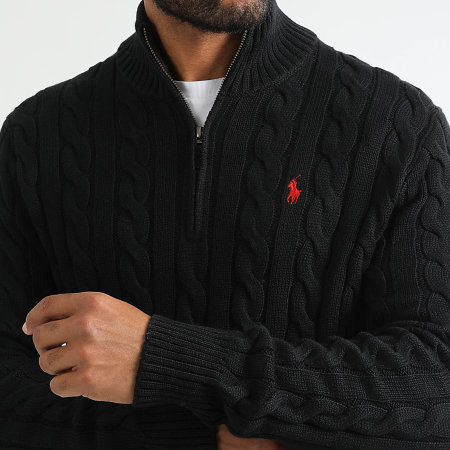 Polo Ralph Lauren - Pull Col Montant Zippé Original Player Noir