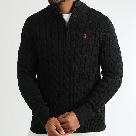 Polo Ralph Lauren - Pull Col Montant Zippé Original Player Noir