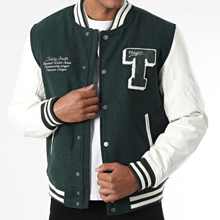 Teddy Smith Veste Bomber Romeo 12017073D Vert Fonce Blanc LaBoutiqueOfficielle
