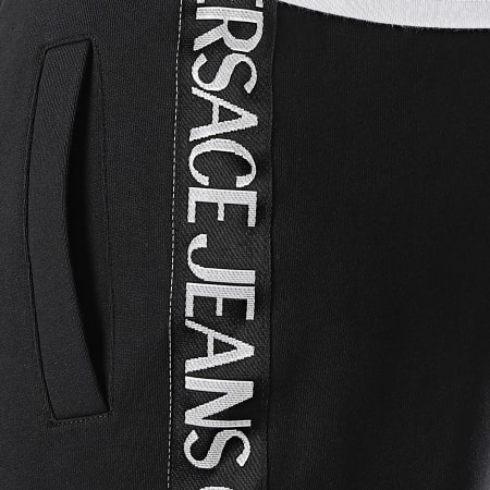 Versace - Pantalon Jogging A Bandes Brushed Cotton Fleece Noir