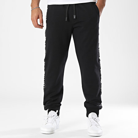 Versace - Pantalon Jogging A Bandes Brushed Cotton Fleece Noir