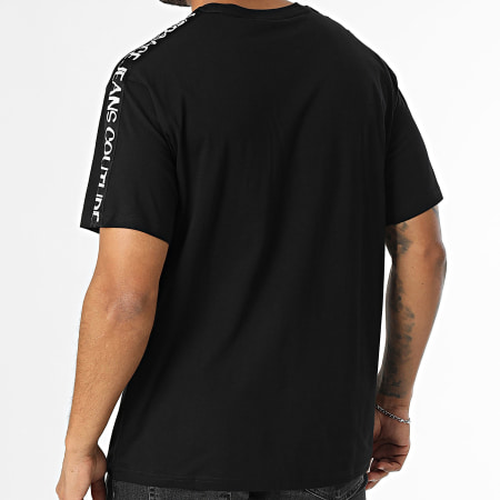 Versace Jeans Couture - Tee Shirt A Bandes Logo Tape 77GAHC02 Noir