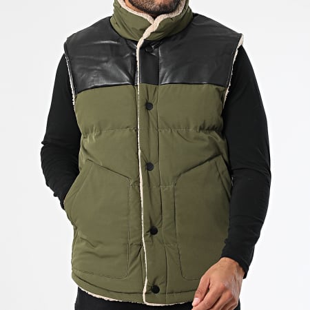 Classic Series - Abrigo sin mangas reversible Caqui Verde Beige