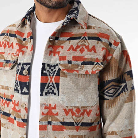 Classic Series - Sobrecamisa Beige Naranja Negro