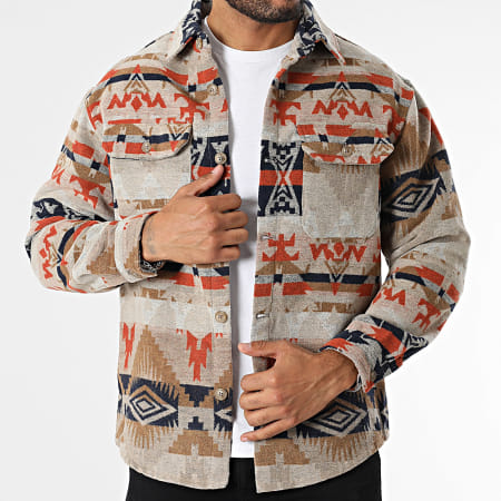 Classic Series - Sobrecamisa Beige Naranja Negro
