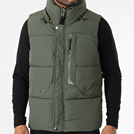 Classic Series - Chaqueta sin mangas con capucha verde caqui
