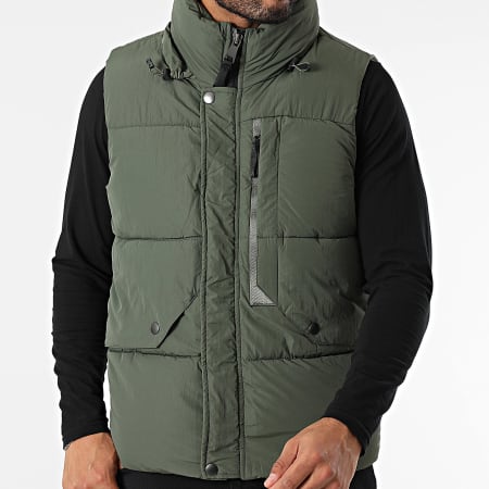 Classic Series - Chaqueta sin mangas con capucha verde caqui