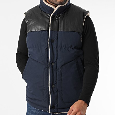 Classic Series - Abrigo sin mangas reversible Azul marino Beige