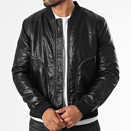 Classic Series Chaqueta de piel sintetica negra Ryses