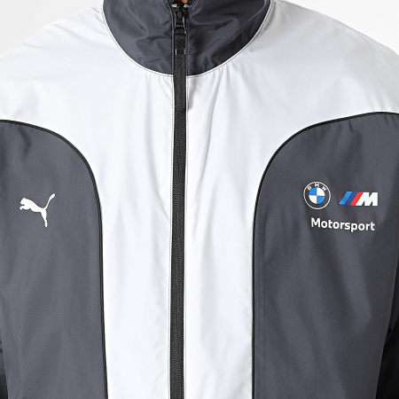 Veste Zippee A Bandes BMW Motorsport Archive 628096 Gris Anthracite Blanc