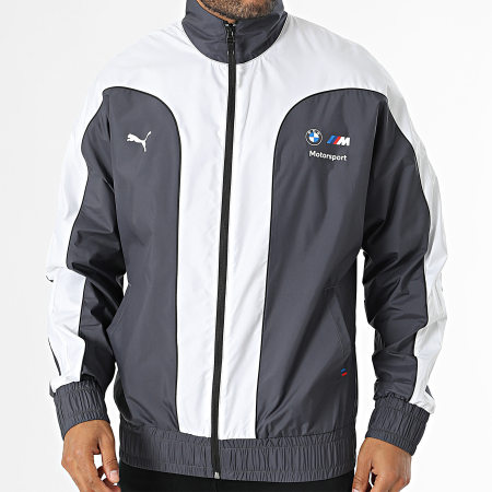 Puma - Veste Zippée A Bandes BMW Motorsport Archive 628096 Gris Anthracite Blanc