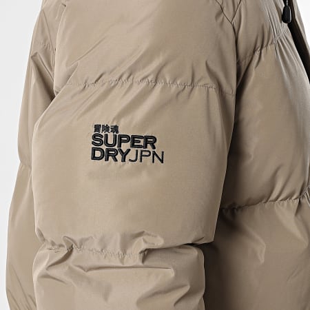 Superdry - Doudoune Capuche 5 Baffle Sports M5011901A Beige Foncé