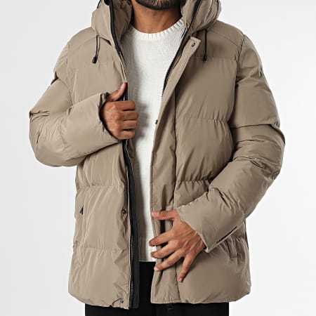 Superdry - Doudoune Capuche 5 Baffle Sports M5011901A Beige Foncé