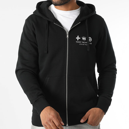 Teddy Yacht Club - Atelier Paris Hooded Zip Sweatshirt Zwart Wit