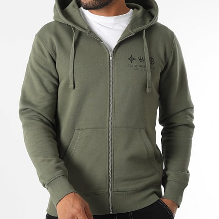 Teddy Yacht Club - Maison De Couture Rush Sudadera con capucha y cremallera Verde Caqui Negro