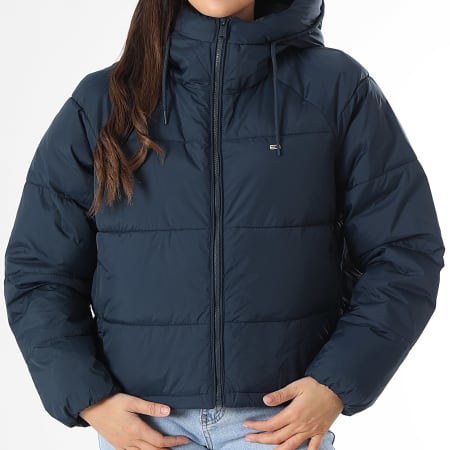 Tommy Jeans - Abrigo de mujer con capucha Puffer Ext 8841 Azul marino