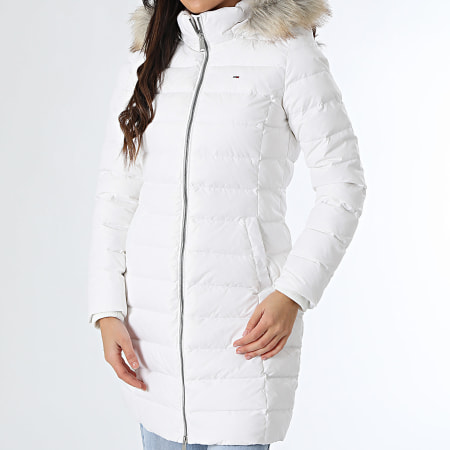 Tommy Jeans - Edredón con capucha de pelo blanco para mujer Essential 8864
