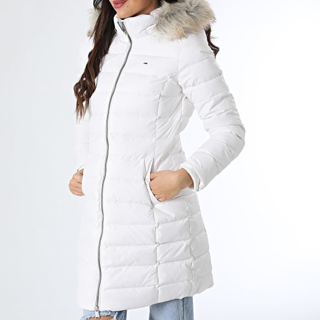 Tommy Jeans - Edredón con capucha de pelo blanco para mujer Essential 8864
