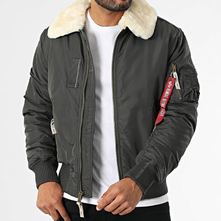 Alpha Industries - Injector III Schapenvacht Kraag Bomber Houtskool Grijs
