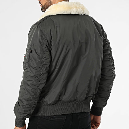 Alpha Industries - Injector III Schapenvacht Kraag Bomber Houtskool Grijs