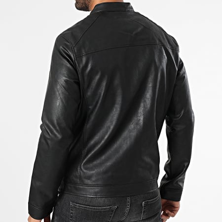 JJREBEL - Veste Simili Cuir Caleb Noir