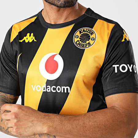 Kappa - Camiseta de fútbol Aboupre Pro 8 AM Kaizer Chiefs 361R5BW Amarillo Negro