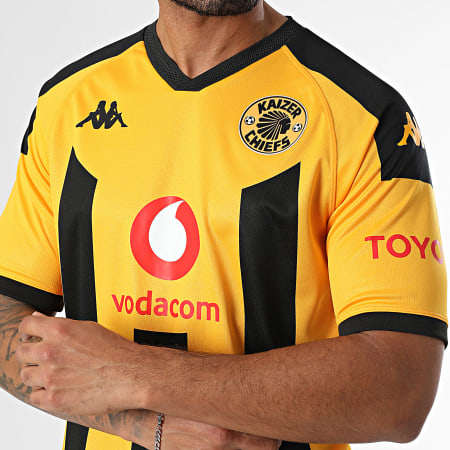 Kappa - Camiseta de fútbol Kombat Kaizer Chiefs 361U8NW Amarillo Negro