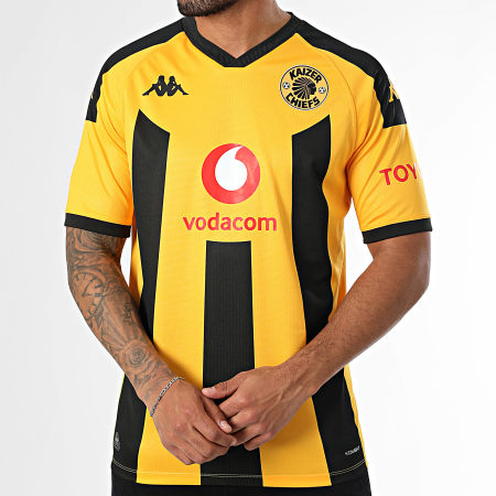 Kappa - Camiseta de fútbol Kombat Kaizer Chiefs 361U8NW Amarillo Negro
