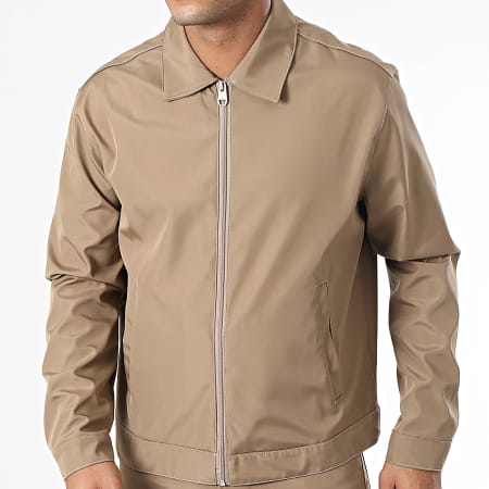 KZR - Ensemble Veste Zippée Et Pantalon Camel