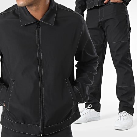 KZR - Ensemble Veste Zippée Et Pantalon Noir