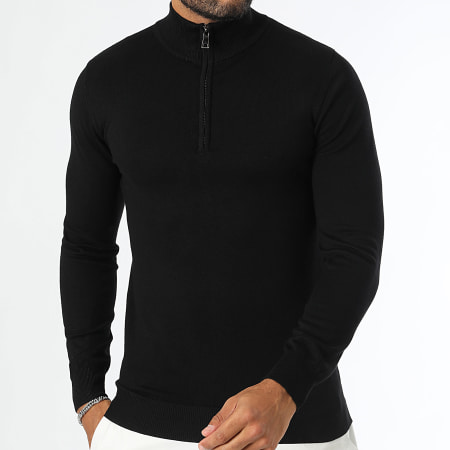 LBO - Lot De 2 Pulls Col Zippé 1291 1293 Noir Gris Clair