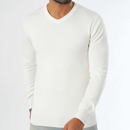 LBO - Lot De 2 Pulls Col V 1283 1282 Noir Blanc
