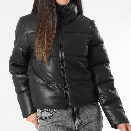 Only - Doudoune Femme Elsie Faux Leather Noir
