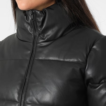 Only - Doudoune Femme Elsie Faux Leather Noir
