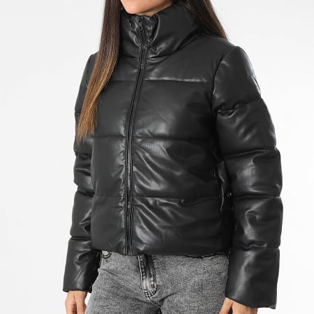 Only - Doudoune Femme Elsie Faux Leather Noir