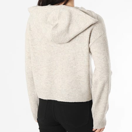 Only - Pull Capuche Femme Rue Beige