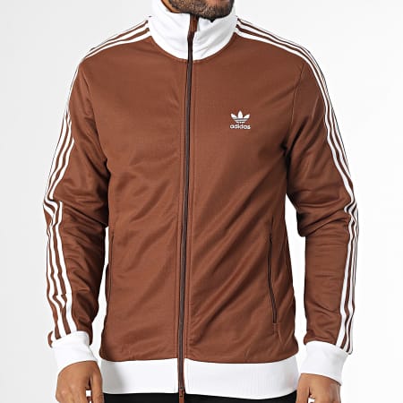 Adidas Originals - Veste Zippée A Bandes Classic IY9879 Marron