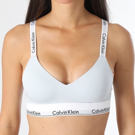 Calvin Klein - Sujetador forrado ligero para mujer QF7059E Azul claro
