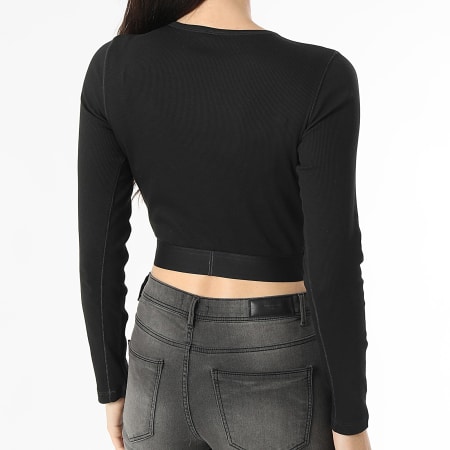 Calvin Klein - Tee Shirt Crop Manches Longues Femme Crop Crew QS7217E Noir